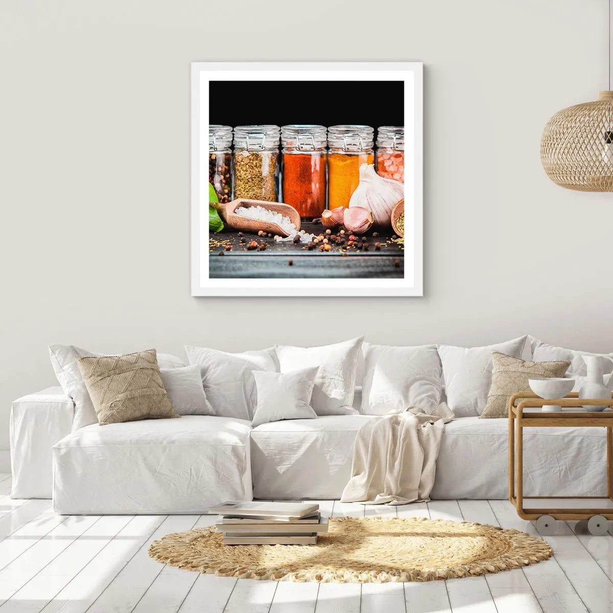 Affiche dans un cadre blanc - Poster - Pour que la vie ait du goût - 60x60 cm