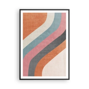 Affiche dans un cadre noir - Poster - Composition diagonale – mouvement - 70x100 cm