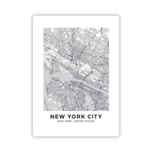 Affiche - Poster - Une carte minimaliste de la ville de New York - 50x70cm - Anatomie de la métropole - Décoration murale moderne pour le salon et la chambre ARTTOR
