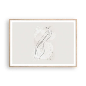 Affiche dans un chêne clair - Poster - Trompe l'oeil - 100x70 cm