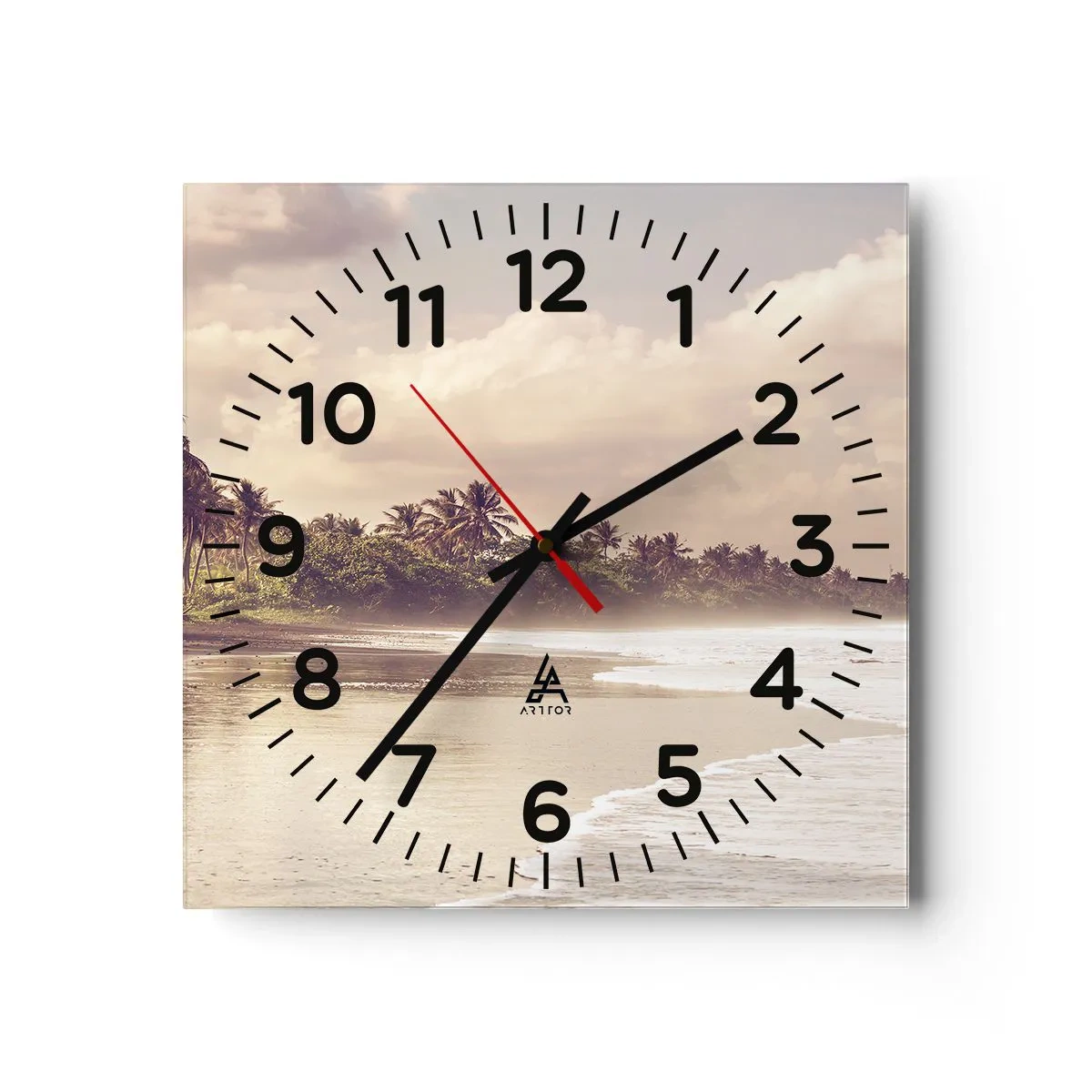 Horloge murale - Pendule murale - La caresse des vagues - 40x40 cm
