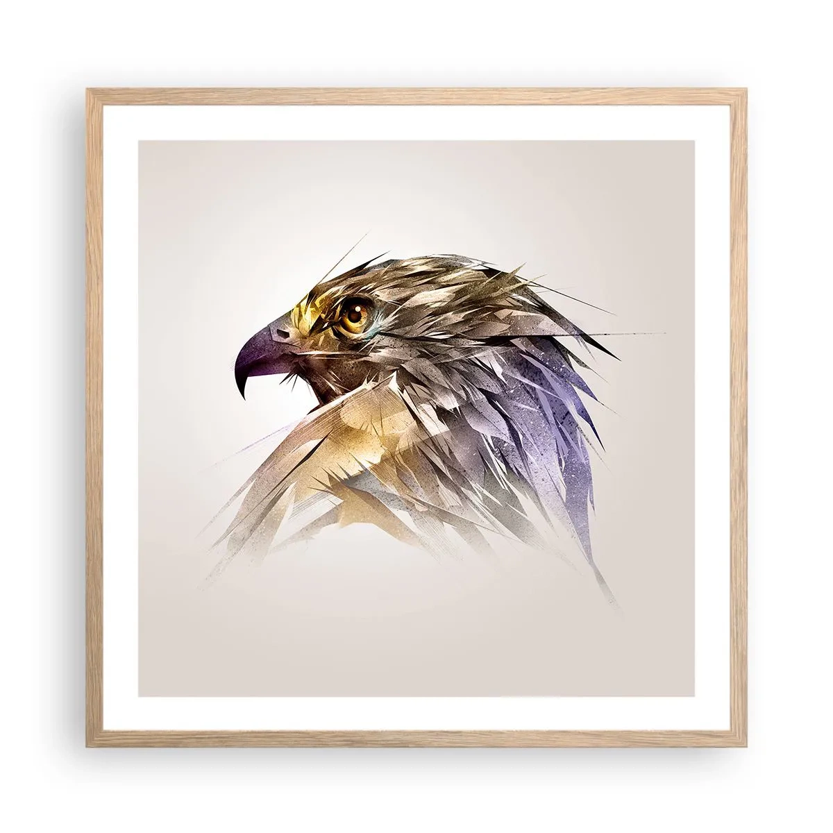 Affiche dans un chêne clair - Poster - Portrait d'un guerrier - 60x60 cm