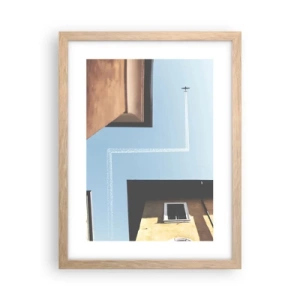 Affiche dans un chêne clair - Poster - Au-dessus du labyrinthe de la ville - 30x40 cm