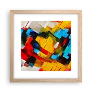 Affiche dans un chêne clair - Poster - Une superposition multicolore - 30x30 cm