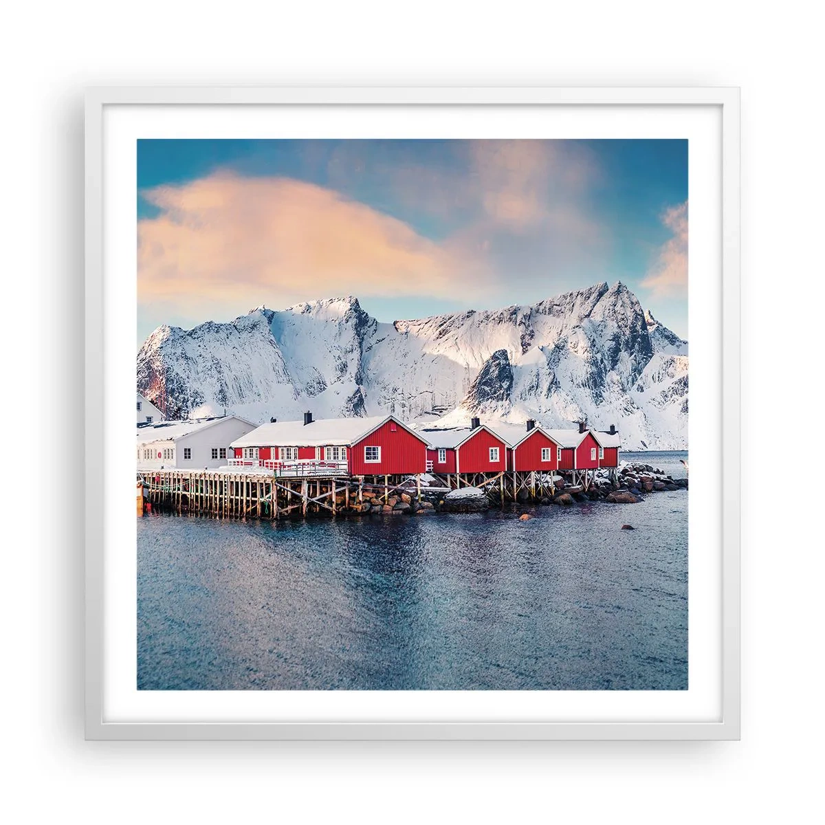 Affiche dans un cadre blanc - Poster - Retraite dans le nord - 60x60 cm