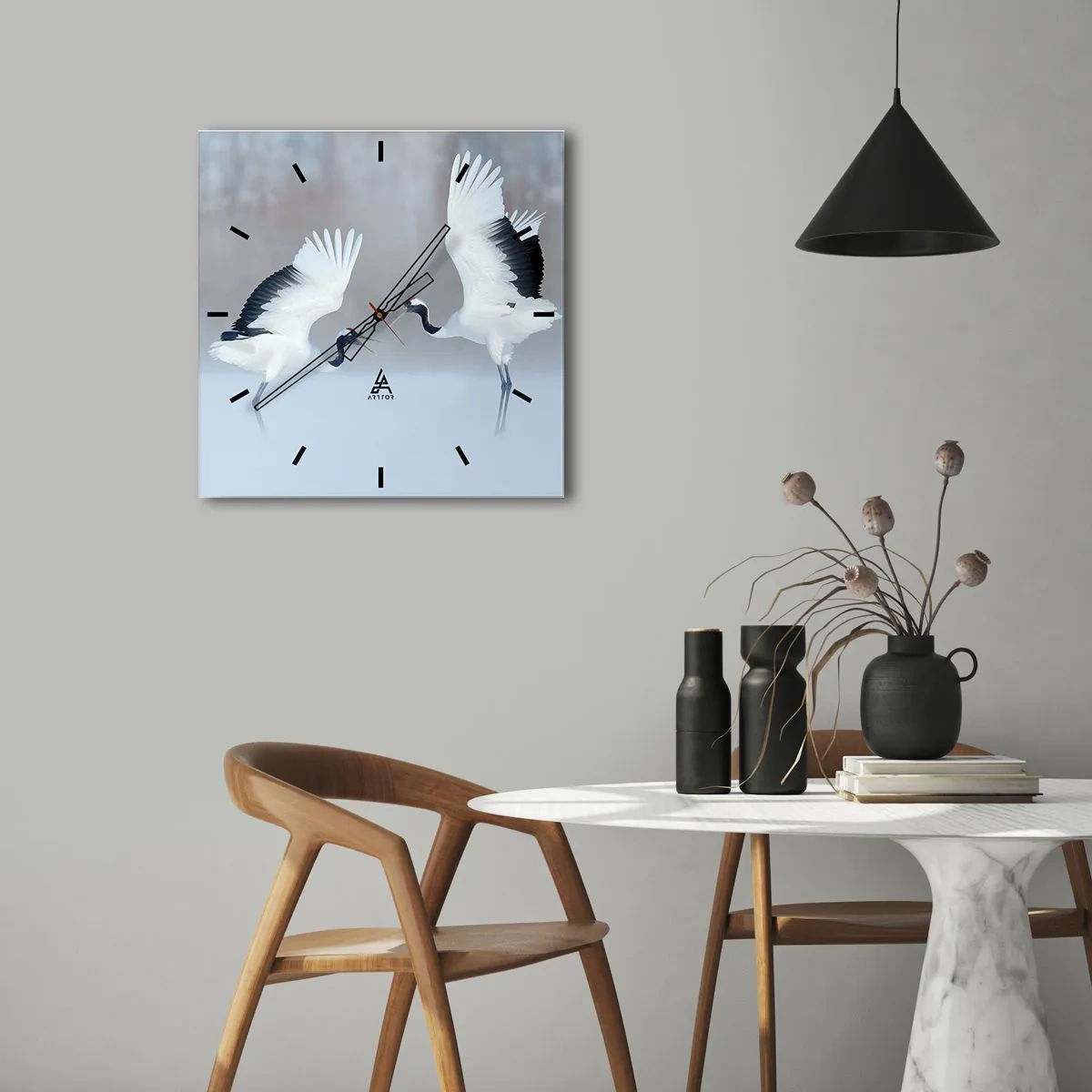 Horloge murale - Pendule murale - Danse dans le brouillard - 40x40 cm