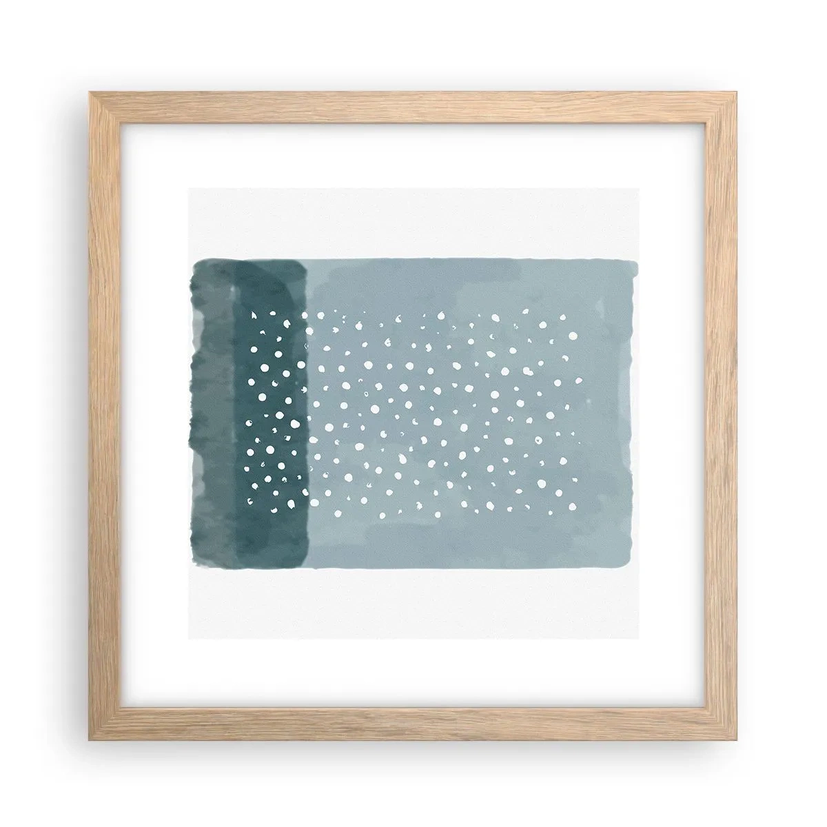 Affiche dans un chêne clair - Poster - Évolution de bleus - 30x30 cm
