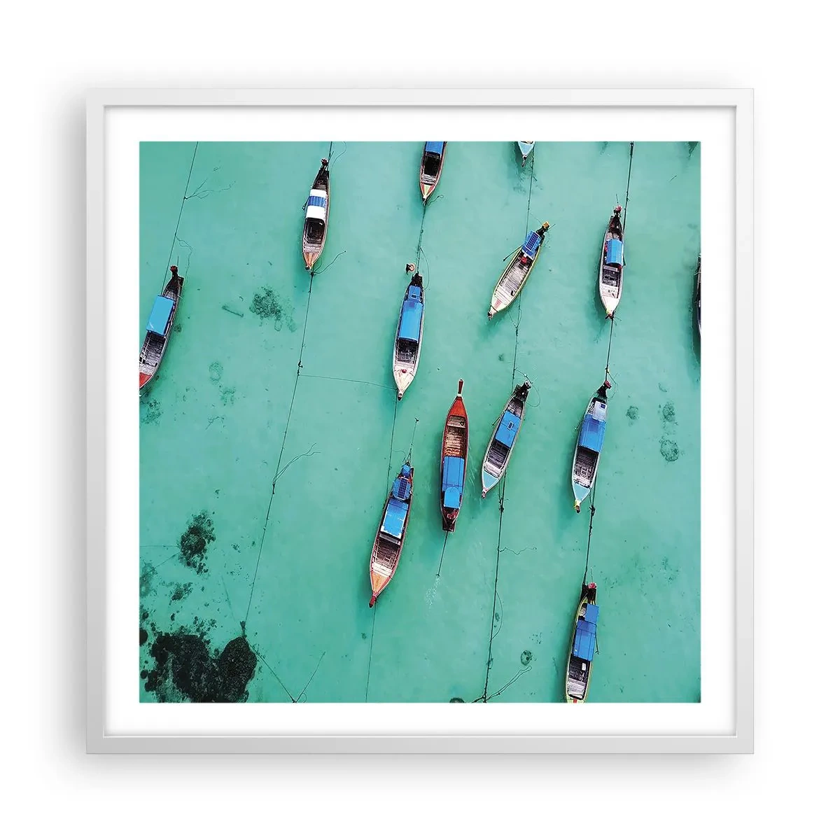 Affiche dans un cadre blanc - Poster - Dans une attente jouyeuse - 60x60 cm