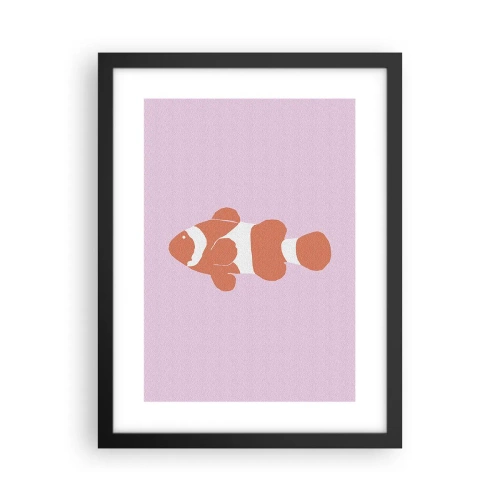 Affiche dans un cadre noir - Poster - En corail sur le visage et la queue - 30x40 cm