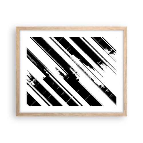 Affiche dans un chêne clair - Poster - Une composition intense et dynamique - 50x40 cm