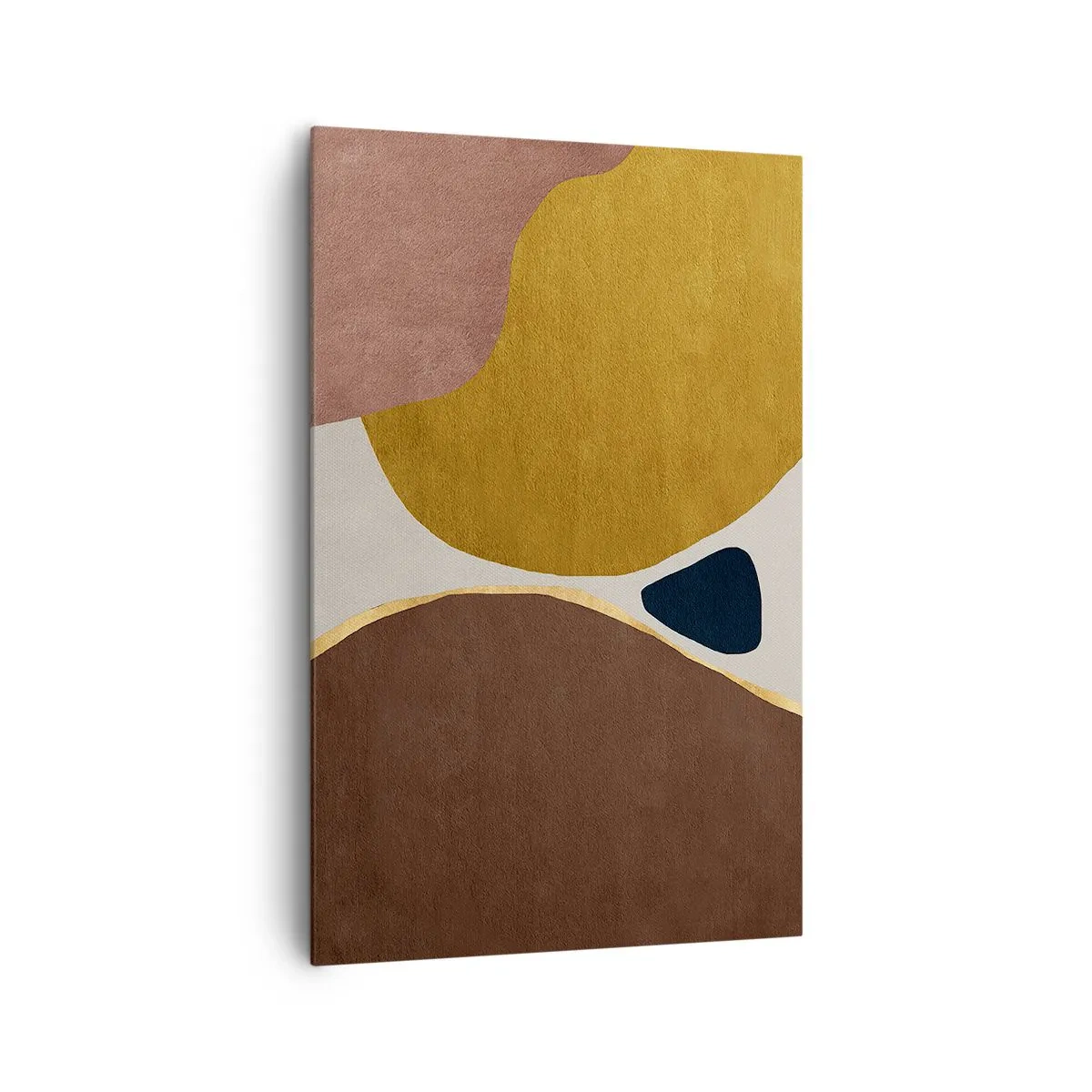 Impression sur toile - Image sur toile - Une composition abstraite avec des formes géométriques aux couleurs chaudes. - 80x120cm - L'abstraction – une place dans l'espace - Décoration murale moderne pour le salon et la chambre ARTTOR