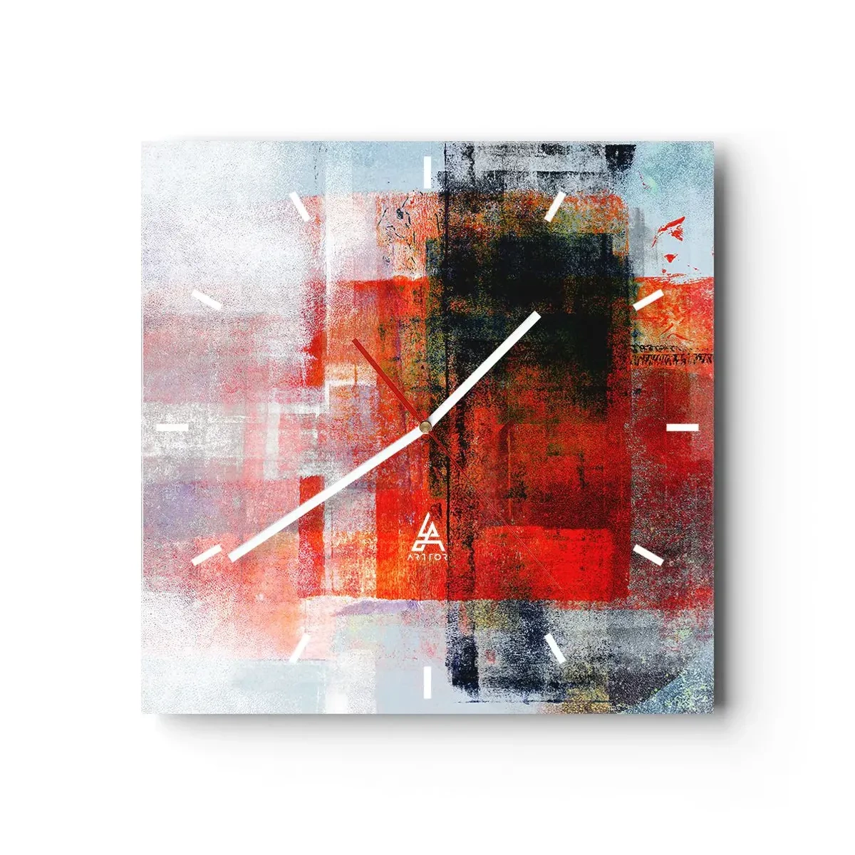 Horloge murale - Pendule murale - Composition embrasée - 40x40 cm