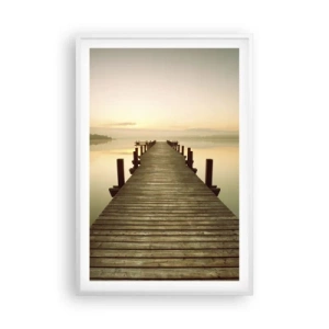 Affiche dans un cadre blanc - Poster - L'aube, les premières lueurs, le jour  - 61x91 cm