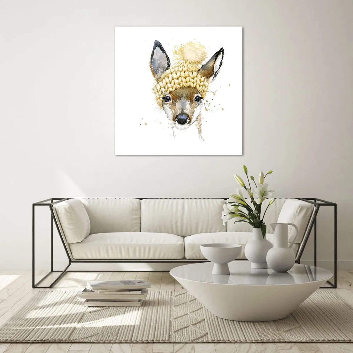 Impression sur verre - Image sur verre - Pour l'hiver dans la forêt enneigée - 50x50 cm