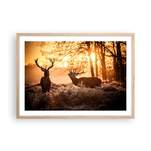Affiche dans un chêne clair - Poster - Le rêve d'un chasseur - 70x50 cm