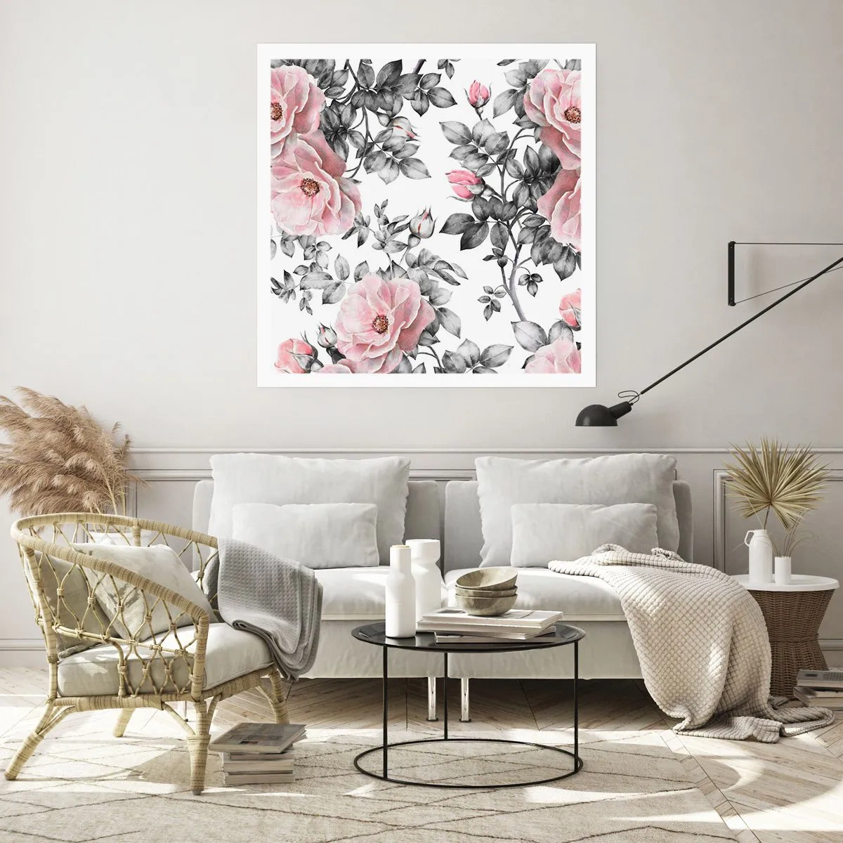 Affiche - Poster - Se perdre dans les fleurs des roses - 60x60 cm