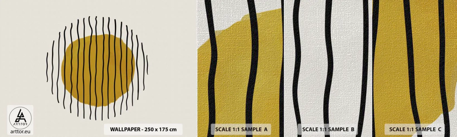 Échantillon de Papier Peint Premium Canvas - Abstraction tremblante de chaleur - Abstraction, Morceau, Minimalisme - 100x30 cm