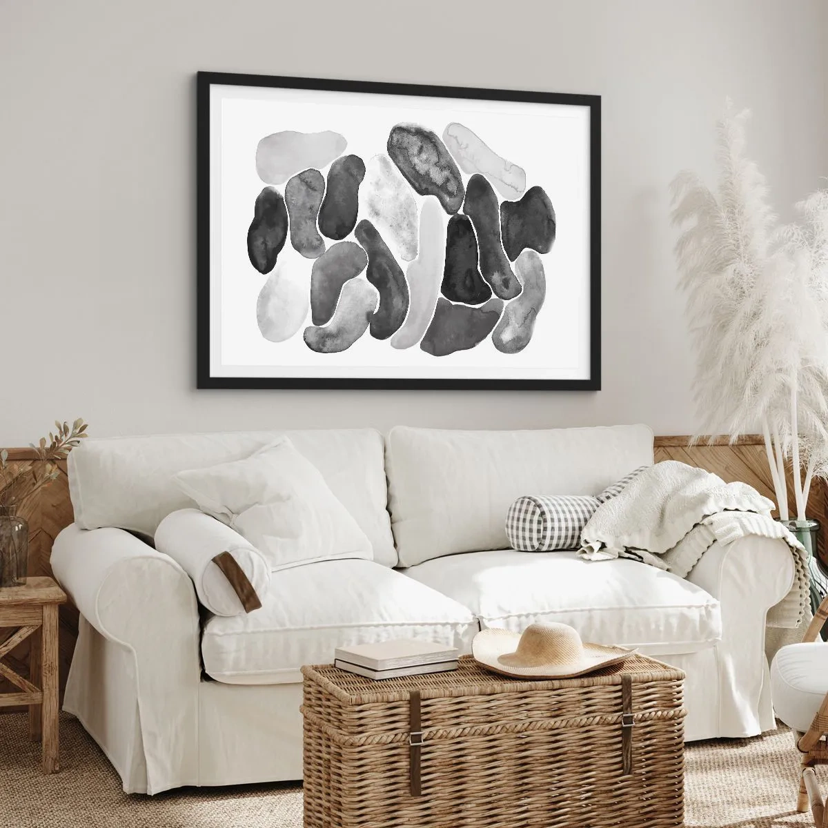 Affiche dans un cadre noir - Poster - Abstraction rocheuse - 50x40 cm