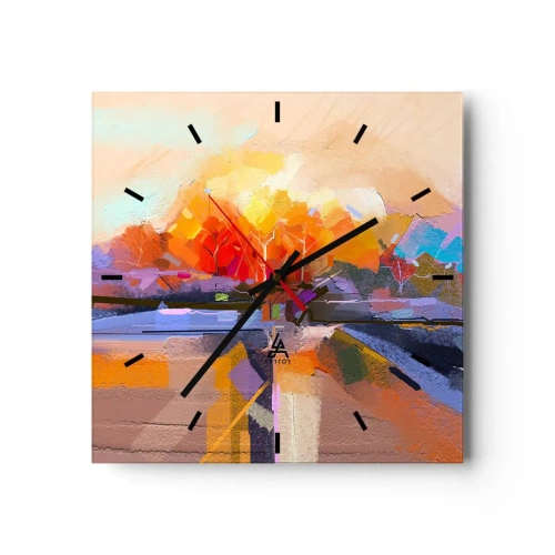 Horloge murale - Pendule murale - L'automne est arrivé - 40x40 cm