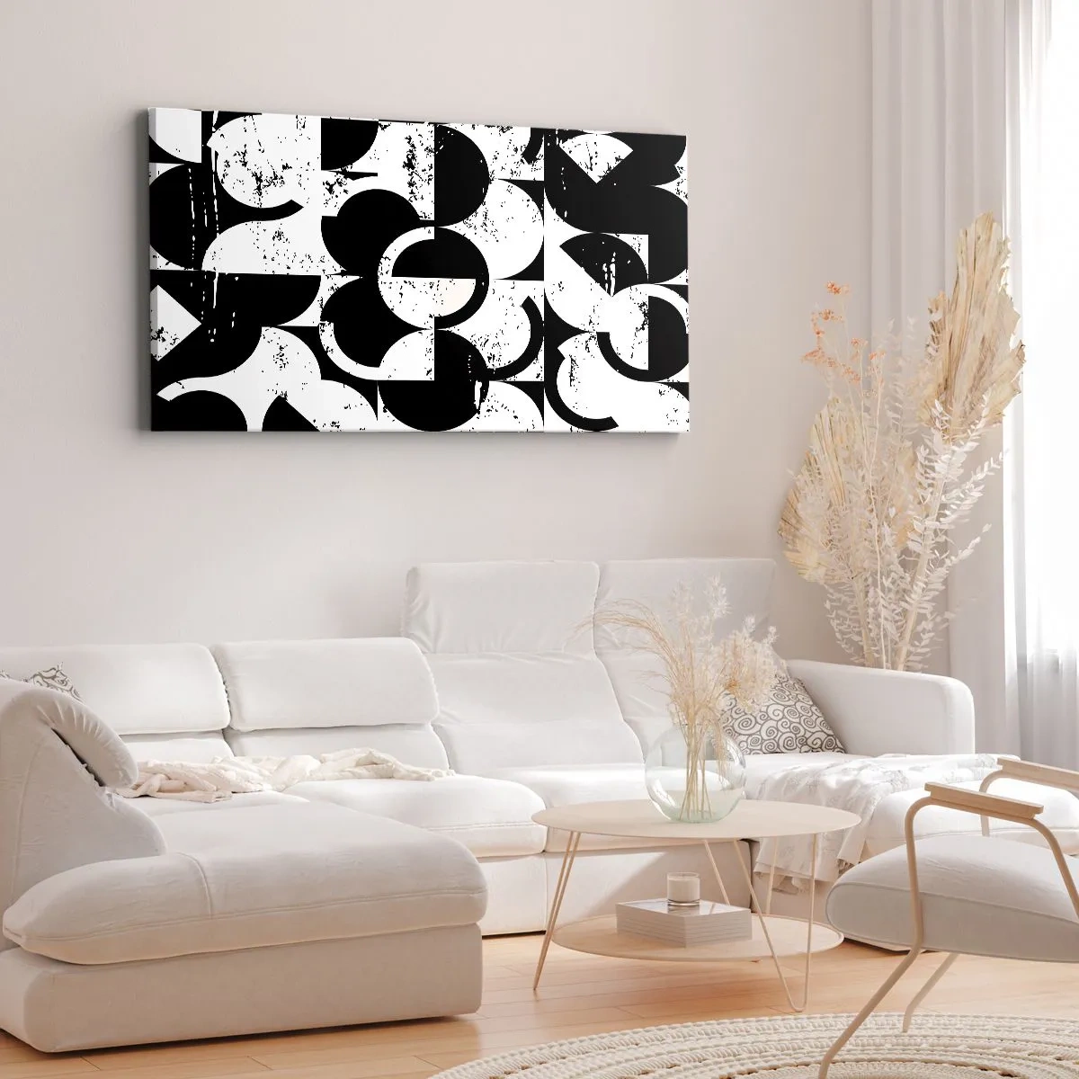 Impression sur toile - Image sur toile - Le blanc est blanc et le noir est noir - 90x30 cm