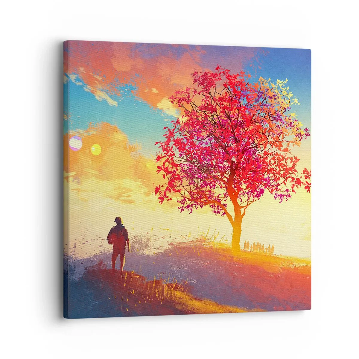 Impression sur toile - Image sur toile - Pèlerin à destination - 30x30 cm