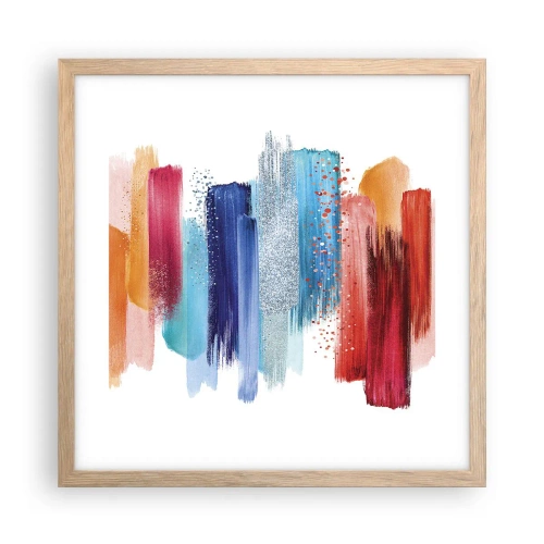 Affiche dans un chêne clair - Poster - En haut et en bas - 40x40 cm