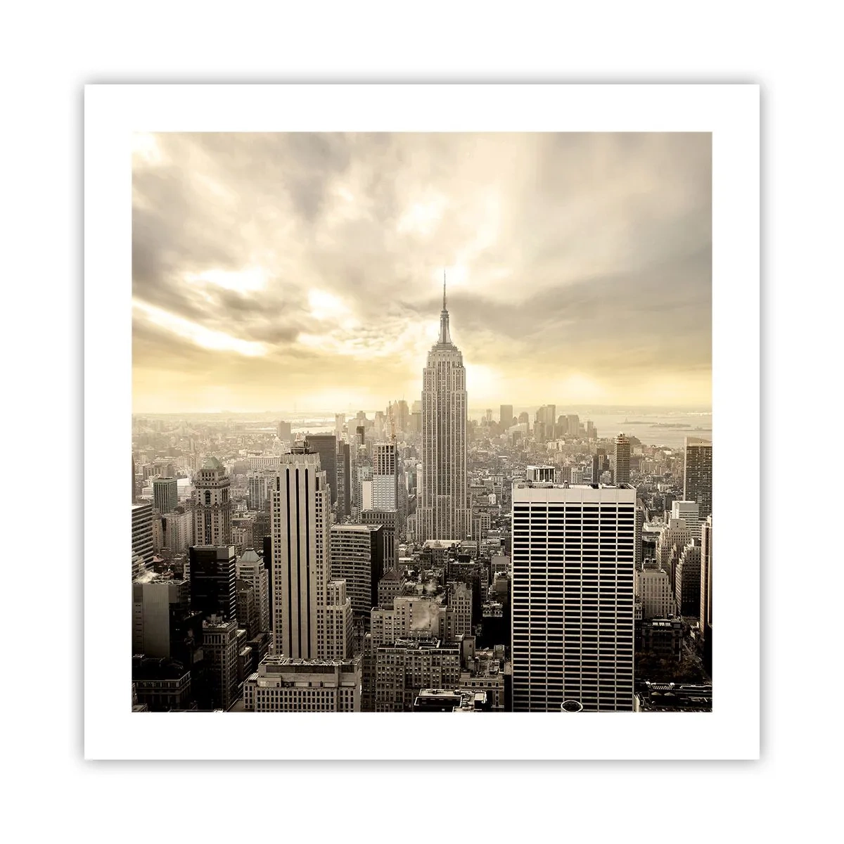 Affiche - Poster - New York tissé de gris - 50x50 cm
