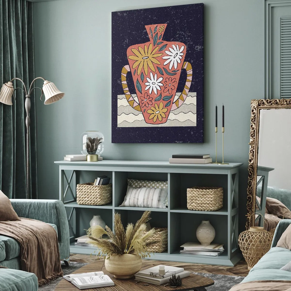 Impression sur toile - Image sur toile - Cruche peinte - 70x100 cm