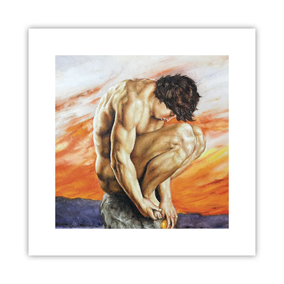 Affiche - Poster - Plongé dans ses pensées - 30x30 cm