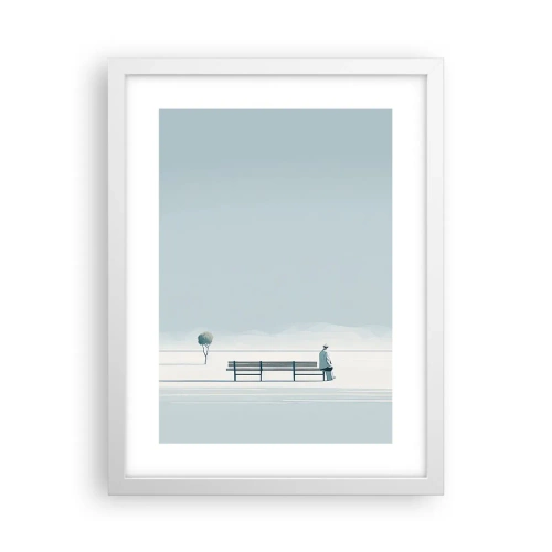 Affiche dans un cadre blanc - Poster - Oui, j'attends. - 30x40 cm
