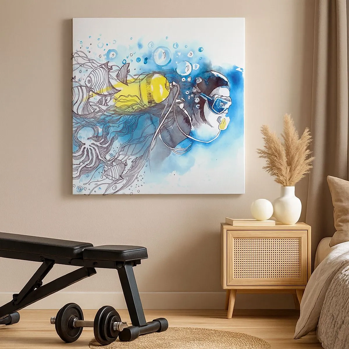 Impression sur toile - Image sur toile - Le grand bleu - 30x30 cm