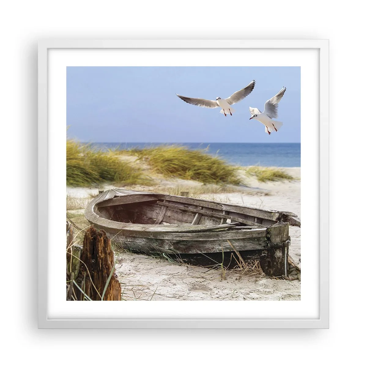 Affiche dans un cadre blanc - Poster - Bain de vent - 50x50 cm