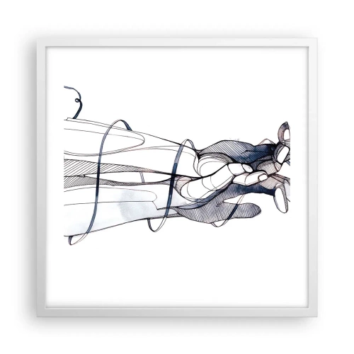 Affiche dans un cadre blanc - Poster - Étude du touché - 50x50 cm