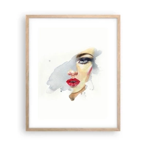 Affiche dans un chêne clair - Poster - Reflet dans une goutte d'eau - 40x50 cm