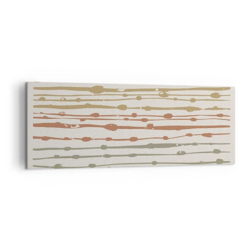 Impression sur toile - Image sur toile - Un motif de lignes aux tons chauds sur un fond clair - 140x50cm - Notation musicale des couleurs - Décoration murale moderne pour le salon et la chambre ARTTOR