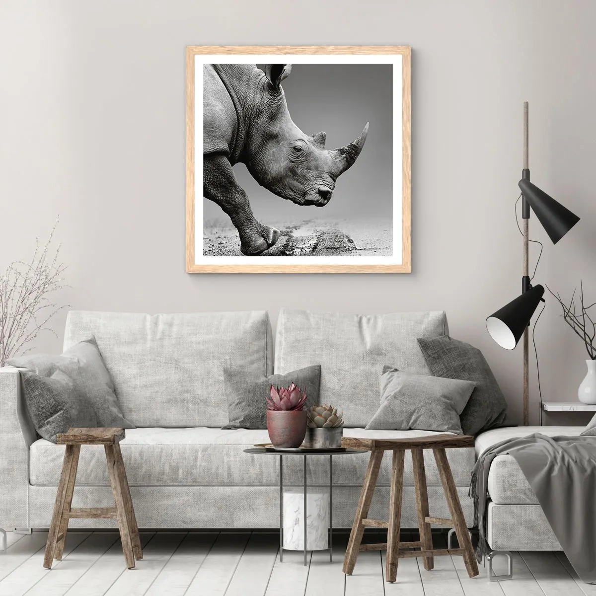 Affiche dans un chêne clair - Poster - Force inarrêtable - 30x30 cm