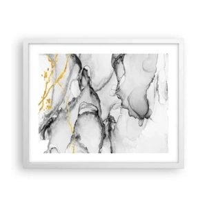 Affiche dans un cadre blanc - Poster - Composition à motif or - 50x40 cm