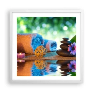 Affiche dans un cadre blanc - Poster - Temps pour le corps - 50x50 cm