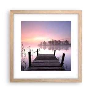 Affiche dans un chêne clair - Poster - De la brume lilas… - 30x30 cm