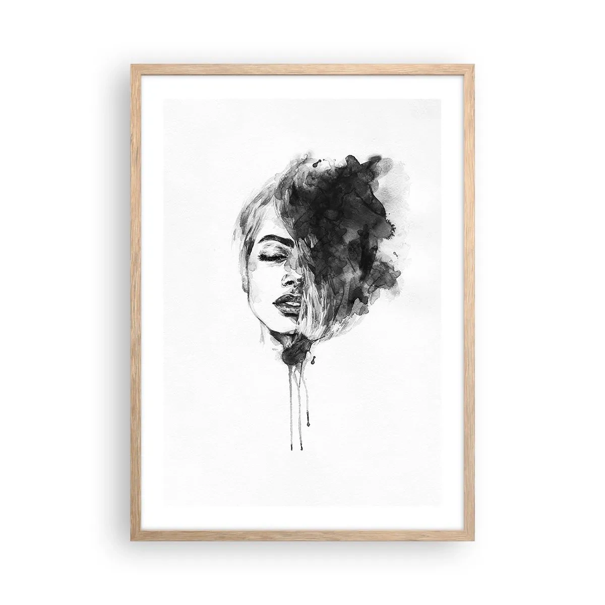 Affiche dans un chêne clair - Poster - De quoi rêve la fille - 50x70 cm