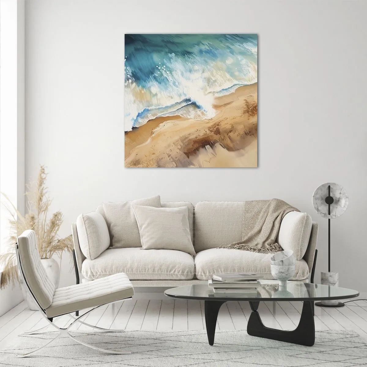 Impression sur verre - Image sur verre - La vague qui revient - 40x40 cm