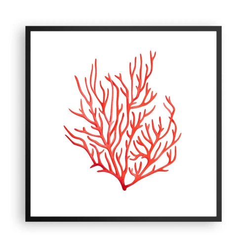 Affiche dans un cadre noir - Poster - Filigrane de corail - 60x60 cm