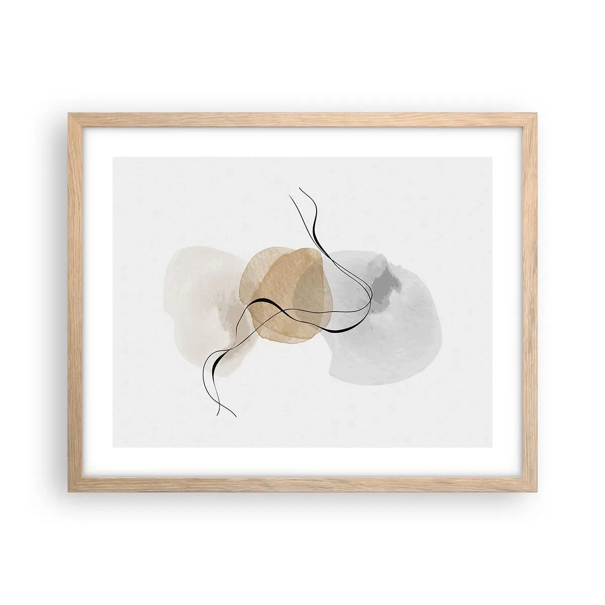 Affiche dans un chêne clair - Poster - Perles d'air - 50x40 cm