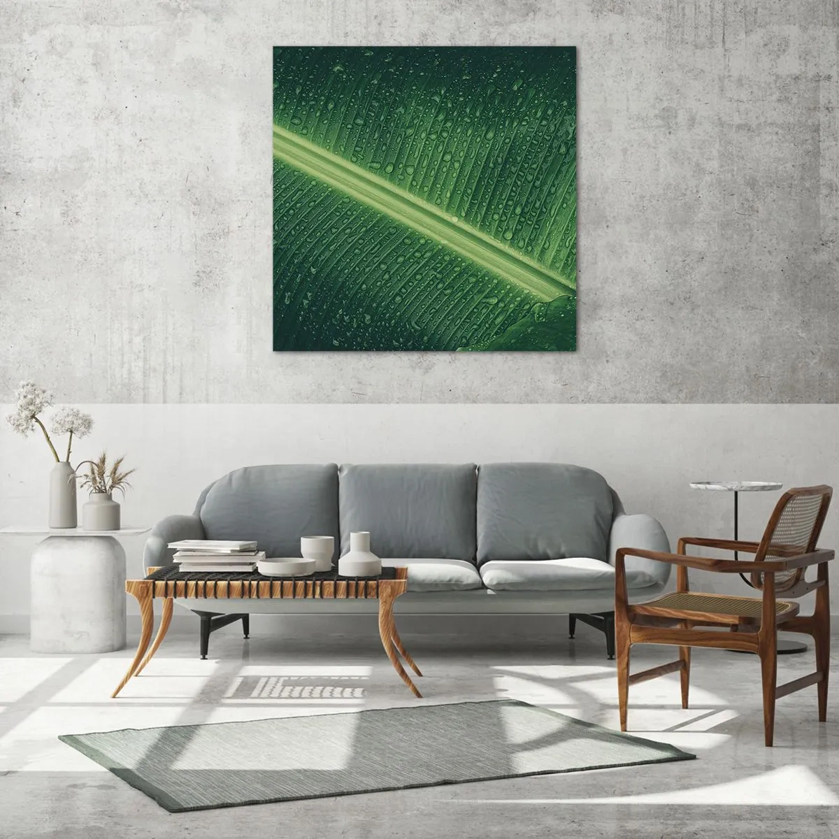 Impression sur verre - Image sur verre - Structure de vert - 60x60 cm