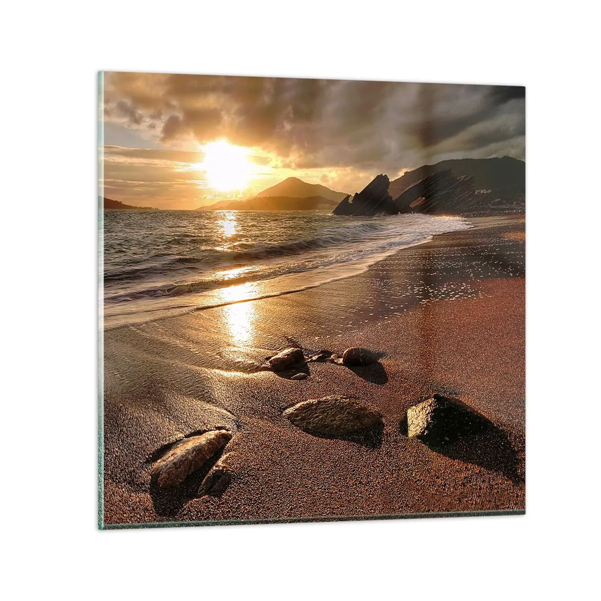 Impression sur verre - Image sur verre - Suivez le soleil sur les collines - 70x70 cm