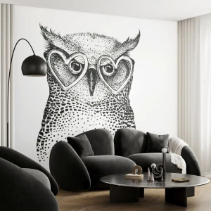 Papier Peint Autocollant Deluxe Sticker - Sagement et avec amour - Hibou, Pour les enfants, Animaux - 100x70 cm