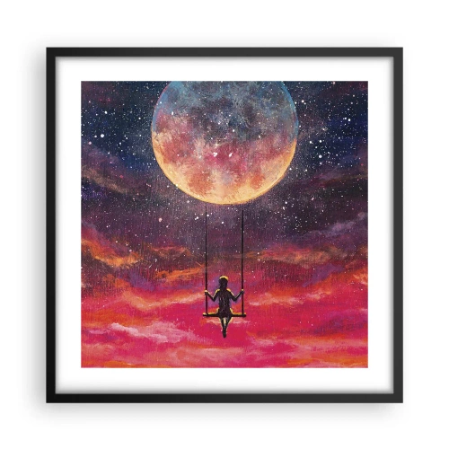 Affiche dans un cadre noir - Poster - Se balancer dans les nuages - 50x50 cm