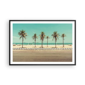 Affiche dans un cadre noir - Poster - Gardien de plage - 91x61 cm