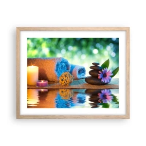 Affiche dans un chêne clair - Poster - Temps pour le corps - 50x40 cm