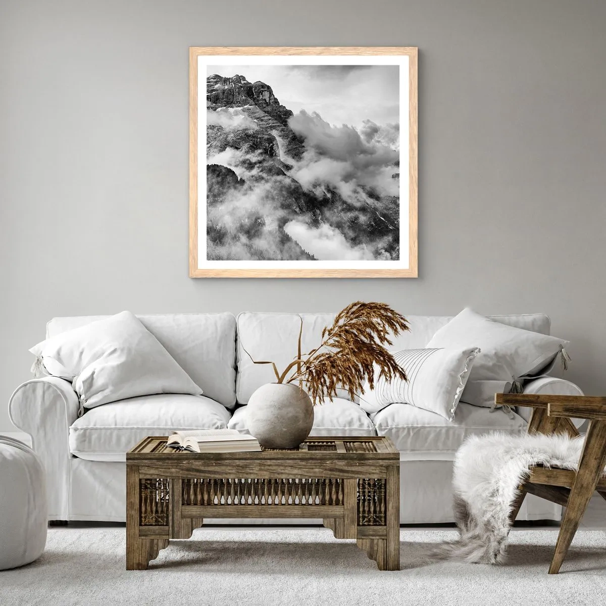 Affiche dans un chêne clair - Poster - Belle et cruelle - 50x50 cm